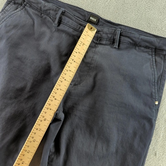 Boss Hugo Boss Pants Mens 34x32 Blue Chino Straight Work Business Preppy Cuffed - Picture 8 of 13